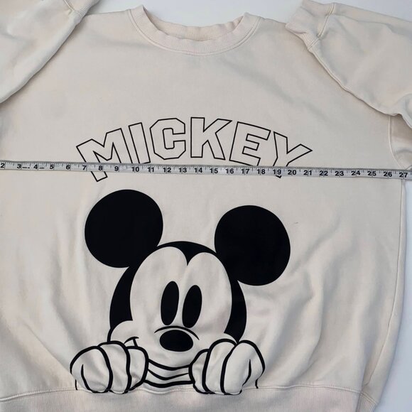 Mickey Mouse H&M Disney Printed Oversized White Pullover Crewneck Sweater Medium - Picture 9 of 16